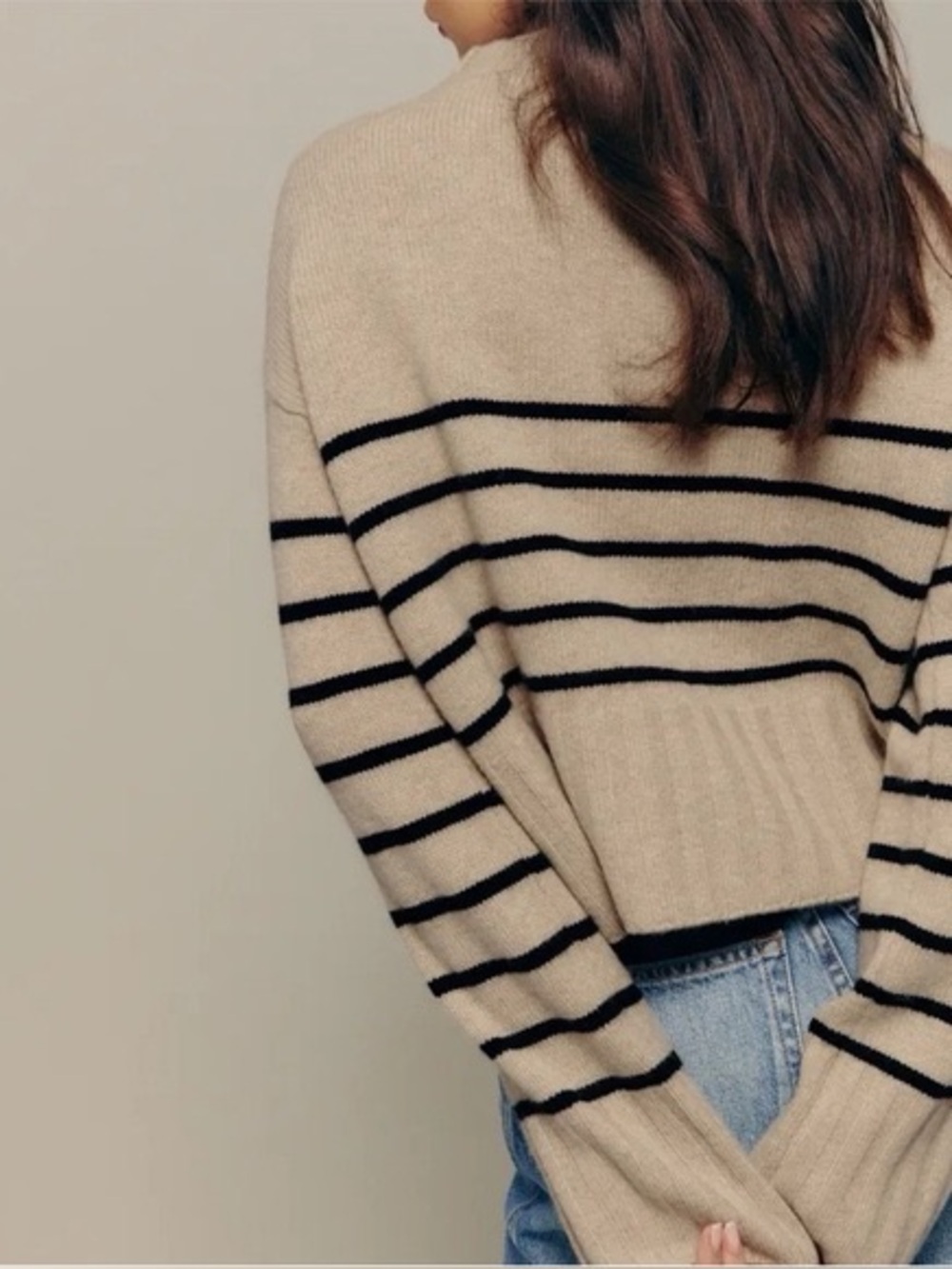 Reformation Mer Regenerative Wool Crewneck Sweater Striped Womens Small - Picture 11 of 11